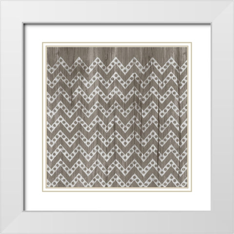 2-UP Weathered Wood Patterns XII White Modern Wood Framed Art Print with Double Matting by Vess, June Erica
