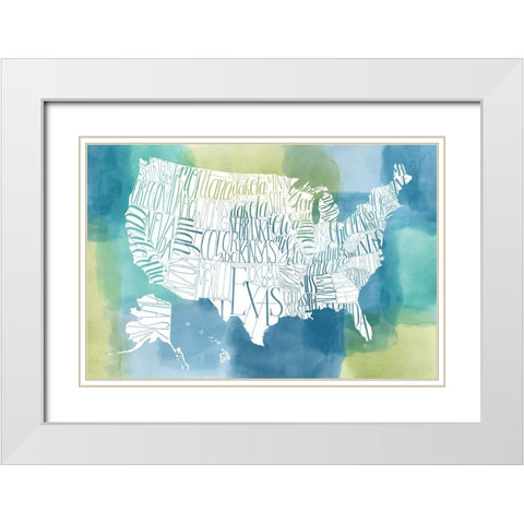 Patchwork USA White Modern Wood Framed Art Print with Double Matting by Popp, Grace