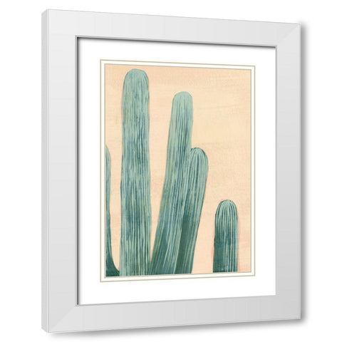 Dusty Cacti II White Modern Wood Framed Art Print with Double Matting by Popp, Grace