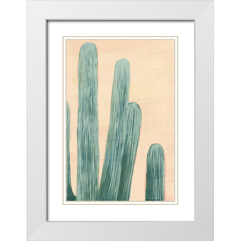 Dusty Cacti II White Modern Wood Framed Art Print with Double Matting by Popp, Grace
