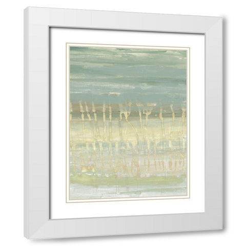 Muted Horizon I White Modern Wood Framed Art Print with Double Matting by Goldberger, Jennifer
