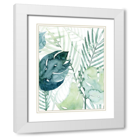 Palm Pieces I White Modern Wood Framed Art Print with Double Matting by Popp, Grace