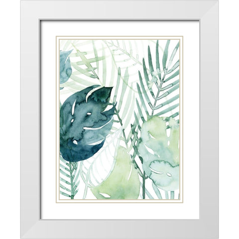 Palm Pieces I White Modern Wood Framed Art Print with Double Matting by Popp, Grace