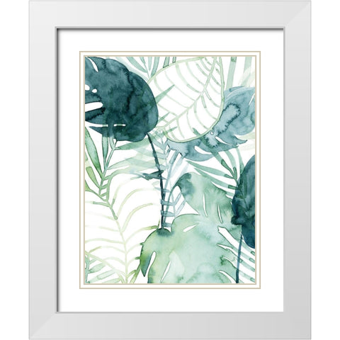 Palm Pieces II White Modern Wood Framed Art Print with Double Matting by Popp, Grace
