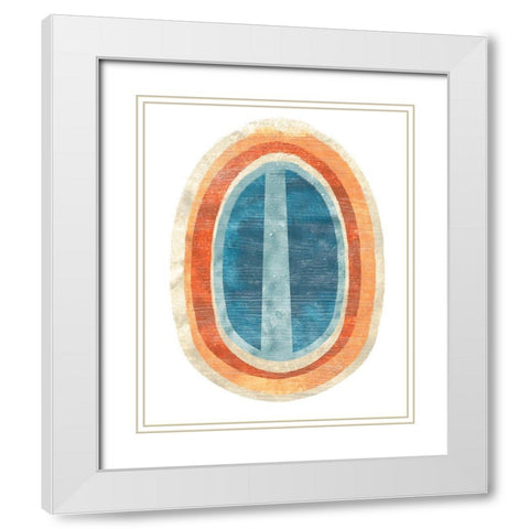 Ovoid I White Modern Wood Framed Art Print with Double Matting by Vess, June Erica