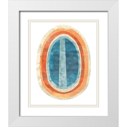Ovoid I White Modern Wood Framed Art Print with Double Matting by Vess, June Erica