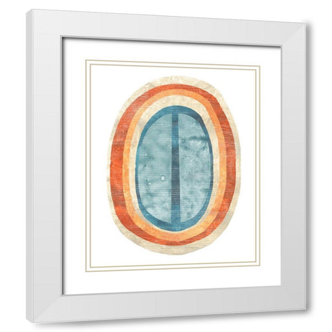 Ovoid II White Modern Wood Framed Art Print with Double Matting by Vess, June Erica