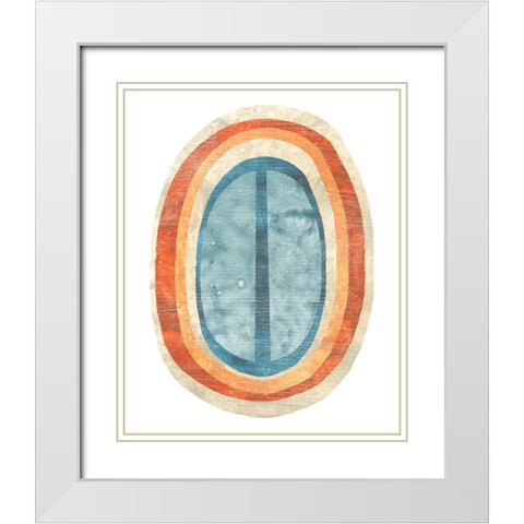 Ovoid II White Modern Wood Framed Art Print with Double Matting by Vess, June Erica