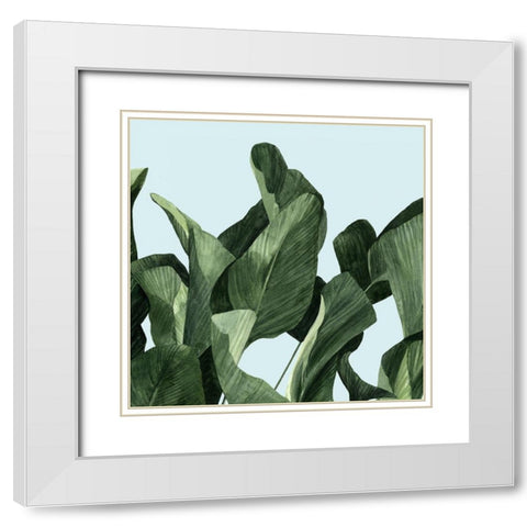 Celadon Palms II White Modern Wood Framed Art Print with Double Matting by Scarvey, Emma