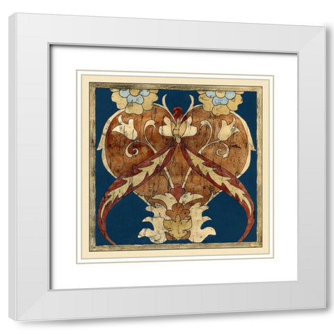 Vintage Woodblock I White Modern Wood Framed Art Print with Double Matting by Zarris, Chariklia