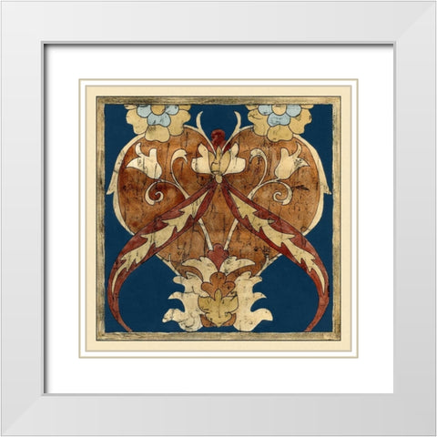 Vintage Woodblock I White Modern Wood Framed Art Print with Double Matting by Zarris, Chariklia