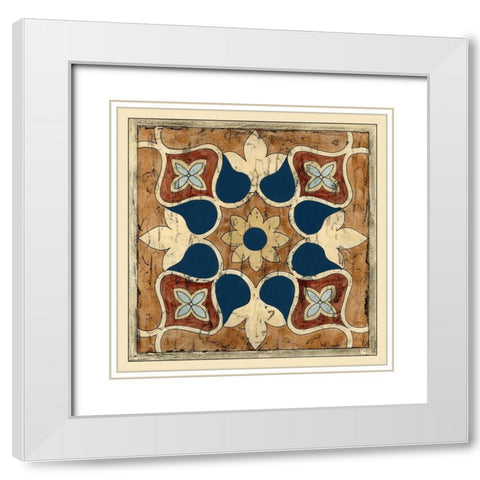 Vintage Woodblock II White Modern Wood Framed Art Print with Double Matting by Zarris, Chariklia