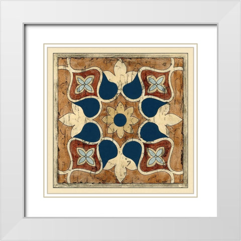 Vintage Woodblock II White Modern Wood Framed Art Print with Double Matting by Zarris, Chariklia