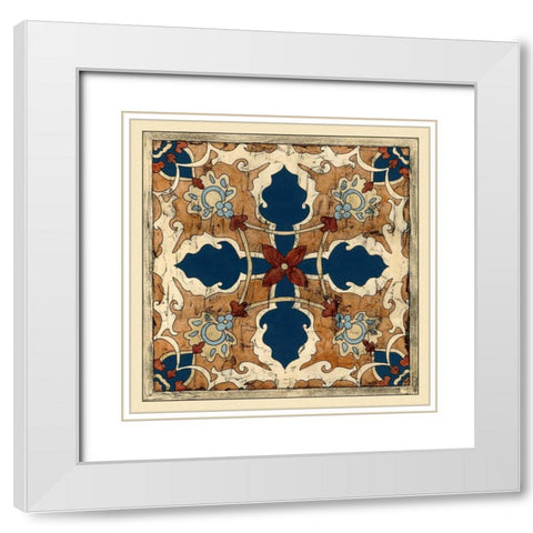 Vintage Woodblock VI White Modern Wood Framed Art Print with Double Matting by Zarris, Chariklia