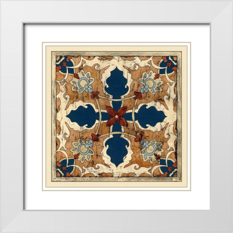 Vintage Woodblock VI White Modern Wood Framed Art Print with Double Matting by Zarris, Chariklia