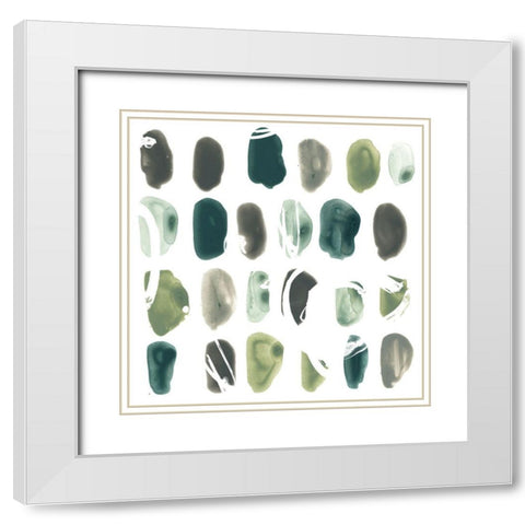 Rune Stone I White Modern Wood Framed Art Print with Double Matting by Vess, June Erica