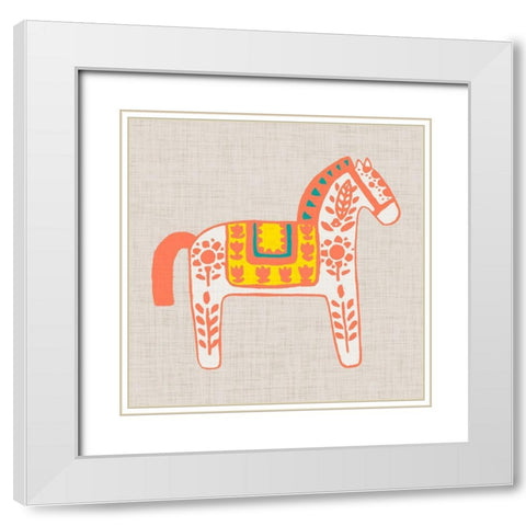 Decorative Burro I White Modern Wood Framed Art Print with Double Matting by Studio W