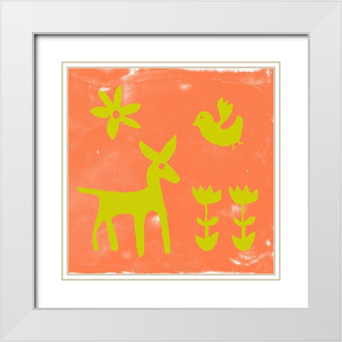 Otomi Tile III White Modern Wood Framed Art Print with Double Matting by Studio W