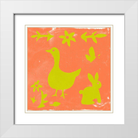 Otomi Tile IV White Modern Wood Framed Art Print with Double Matting by Studio W