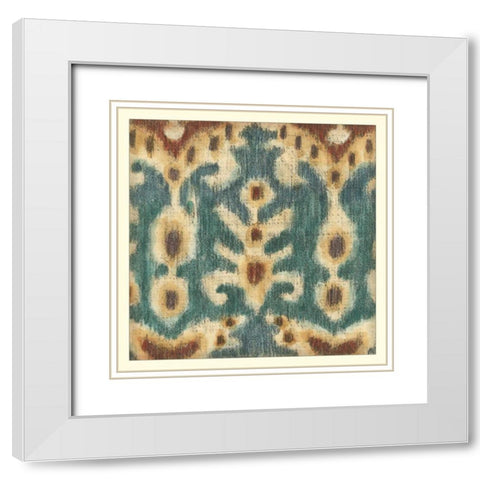 Ikat Motif I White Modern Wood Framed Art Print with Double Matting by Zarris, Chariklia