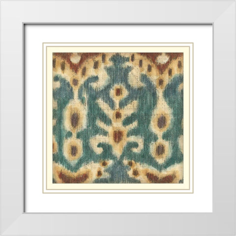 Ikat Motif I White Modern Wood Framed Art Print with Double Matting by Zarris, Chariklia