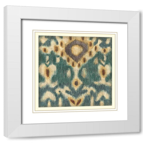 Ikat Motif II White Modern Wood Framed Art Print with Double Matting by Zarris, Chariklia