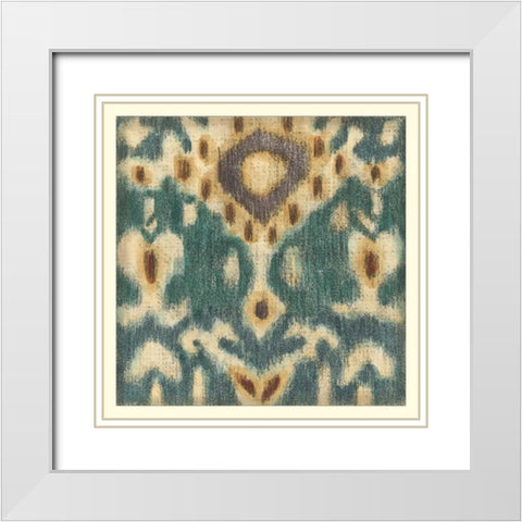 Ikat Motif II White Modern Wood Framed Art Print with Double Matting by Zarris, Chariklia