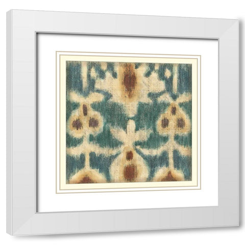 Ikat Motif III White Modern Wood Framed Art Print with Double Matting by Zarris, Chariklia