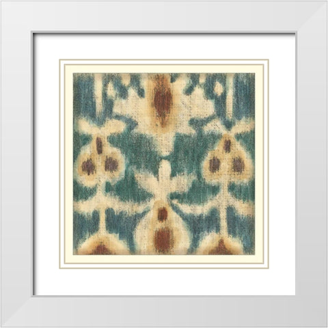 Ikat Motif III White Modern Wood Framed Art Print with Double Matting by Zarris, Chariklia