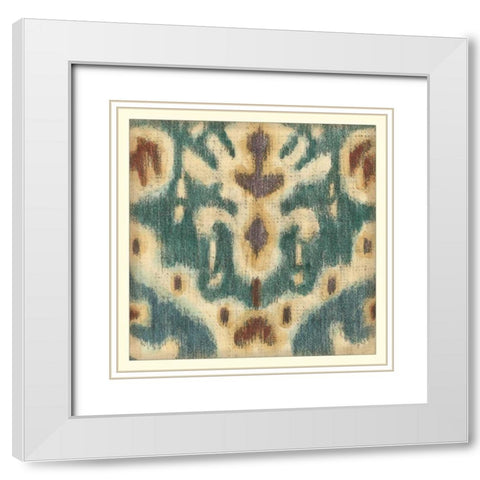 Ikat Motif IV White Modern Wood Framed Art Print with Double Matting by Zarris, Chariklia