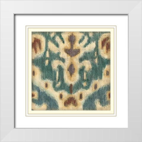 Ikat Motif IV White Modern Wood Framed Art Print with Double Matting by Zarris, Chariklia