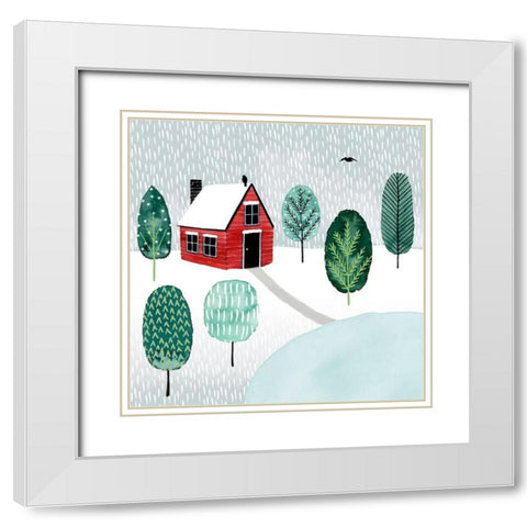 Christmastown I White Modern Wood Framed Art Print with Double Matting by Popp, Grace