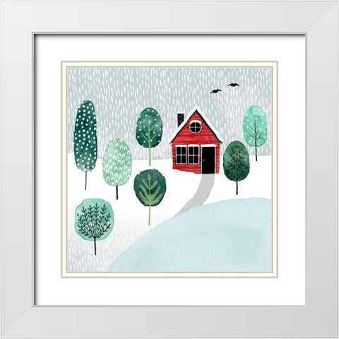 Christmastown II White Modern Wood Framed Art Print with Double Matting by Popp, Grace