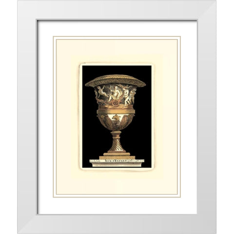 Renaissance Vase III White Modern Wood Framed Art Print with Double Matting by Vision Studio