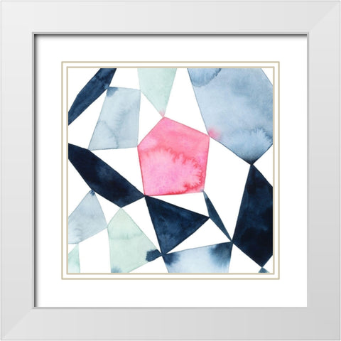 Geo Gems IV White Modern Wood Framed Art Print with Double Matting by Popp, Grace
