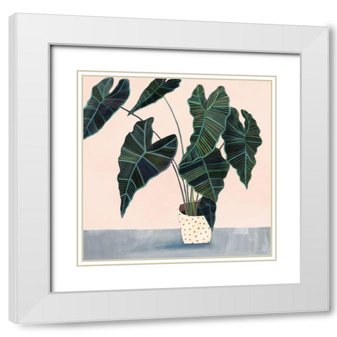 Houseplant II White Modern Wood Framed Art Print with Double Matting by Borges, Victoria
