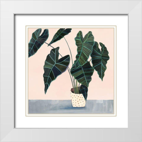 Houseplant II White Modern Wood Framed Art Print with Double Matting by Borges, Victoria