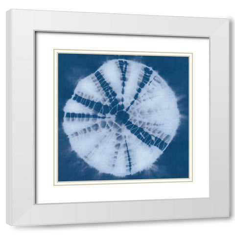 Indigo Sphere I White Modern Wood Framed Art Print with Double Matting by Zarris, Chariklia