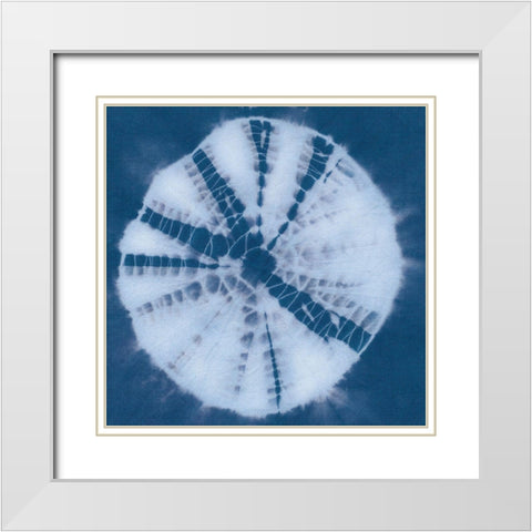 Indigo Sphere I White Modern Wood Framed Art Print with Double Matting by Zarris, Chariklia