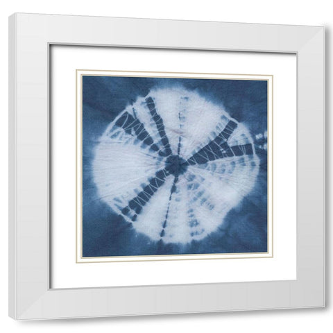 Indigo Sphere II White Modern Wood Framed Art Print with Double Matting by Zarris, Chariklia