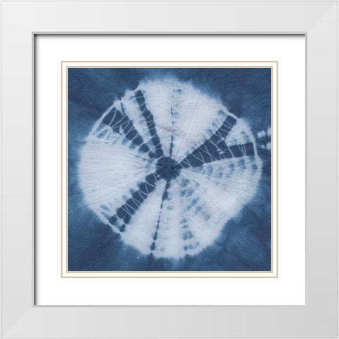 Indigo Sphere II White Modern Wood Framed Art Print with Double Matting by Zarris, Chariklia