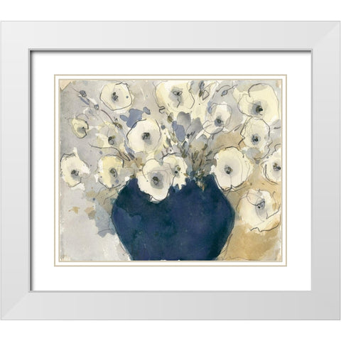 White Blossom Study II White Modern Wood Framed Art Print with Double Matting by Dixon, Samuel