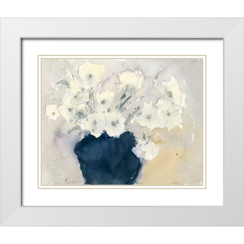White Bouquet White Modern Wood Framed Art Print with Double Matting by Dixon, Samuel