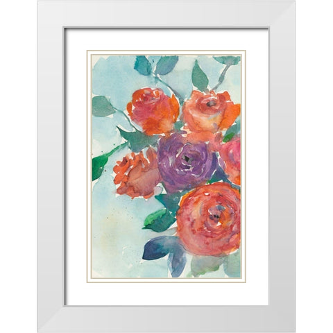 Rose Appeal I White Modern Wood Framed Art Print with Double Matting by Dixon, Samuel
