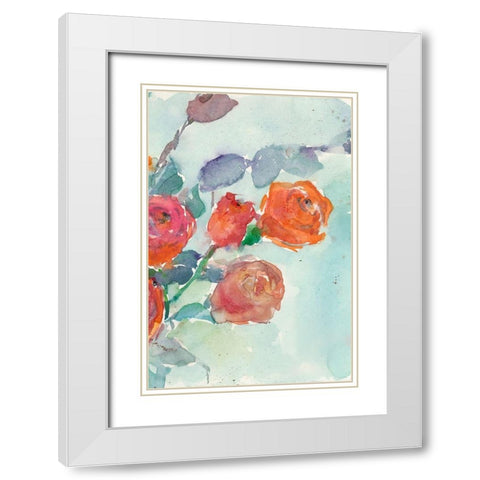 Rose Appeal II White Modern Wood Framed Art Print with Double Matting by Dixon, Samuel