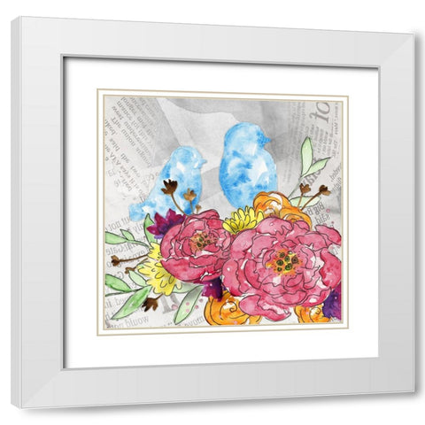 Bloom and Fly IV White Modern Wood Framed Art Print with Double Matting by McGuire, Catherine