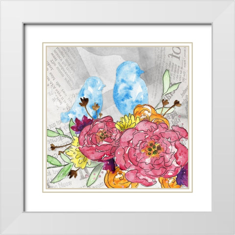 Bloom and Fly IV White Modern Wood Framed Art Print with Double Matting by McGuire, Catherine