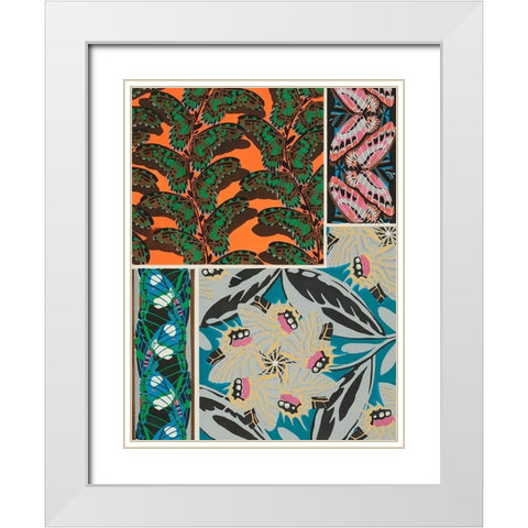 Decorative Butterflies II White Modern Wood Framed Art Print with Double Matting by Seguy, Eugene
