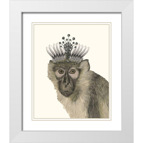 Majestic Monkey I White Modern Wood Framed Art Print with Double Matting by Wang, Melissa