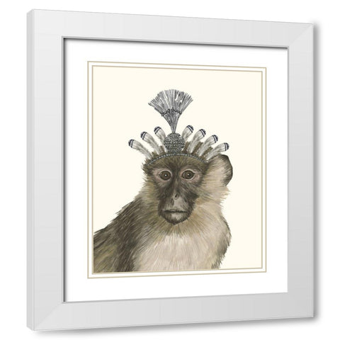 Majestic Monkey II White Modern Wood Framed Art Print with Double Matting by Wang, Melissa